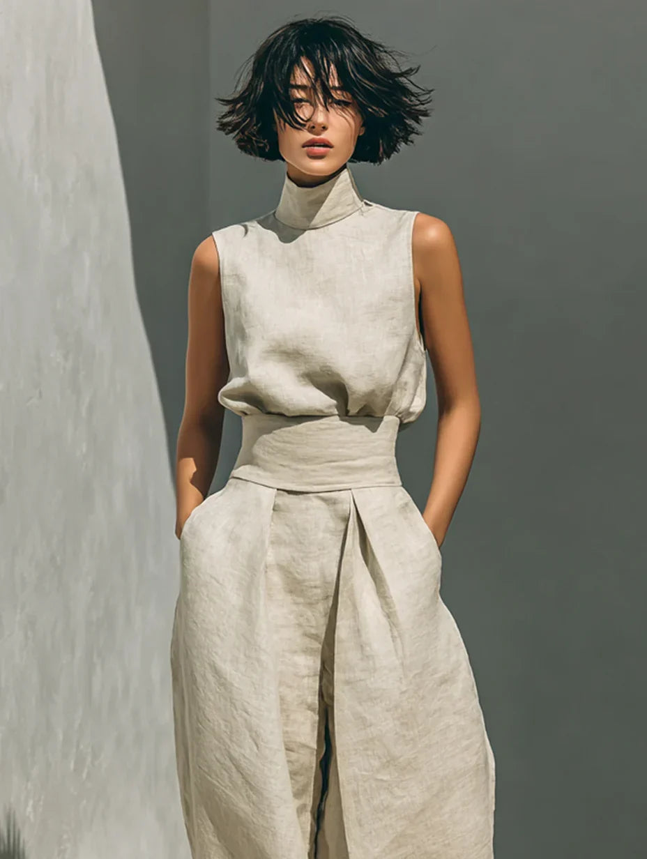 Flora | Minimalist Linen Two-Piece Set