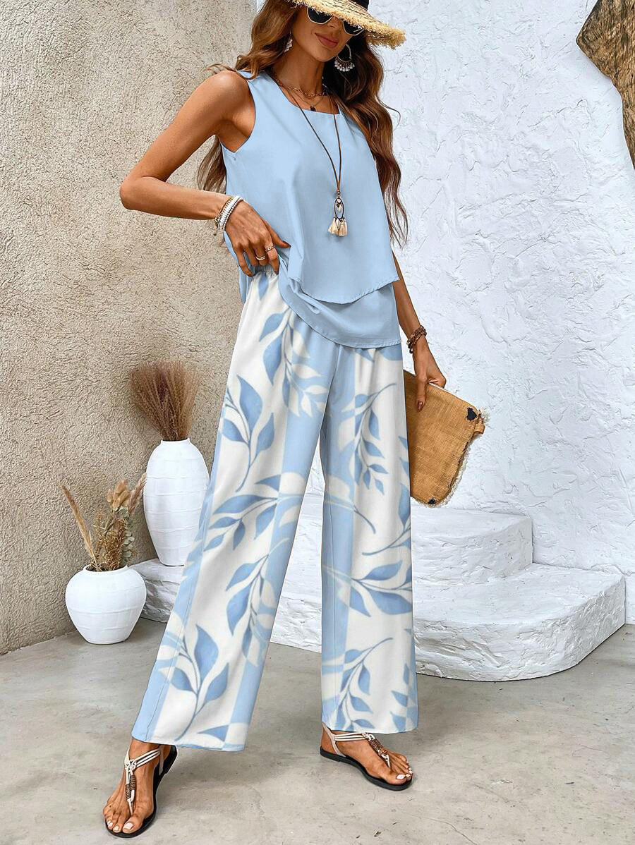 Jade | Elegant Top & Wide-Leg Trouser Set