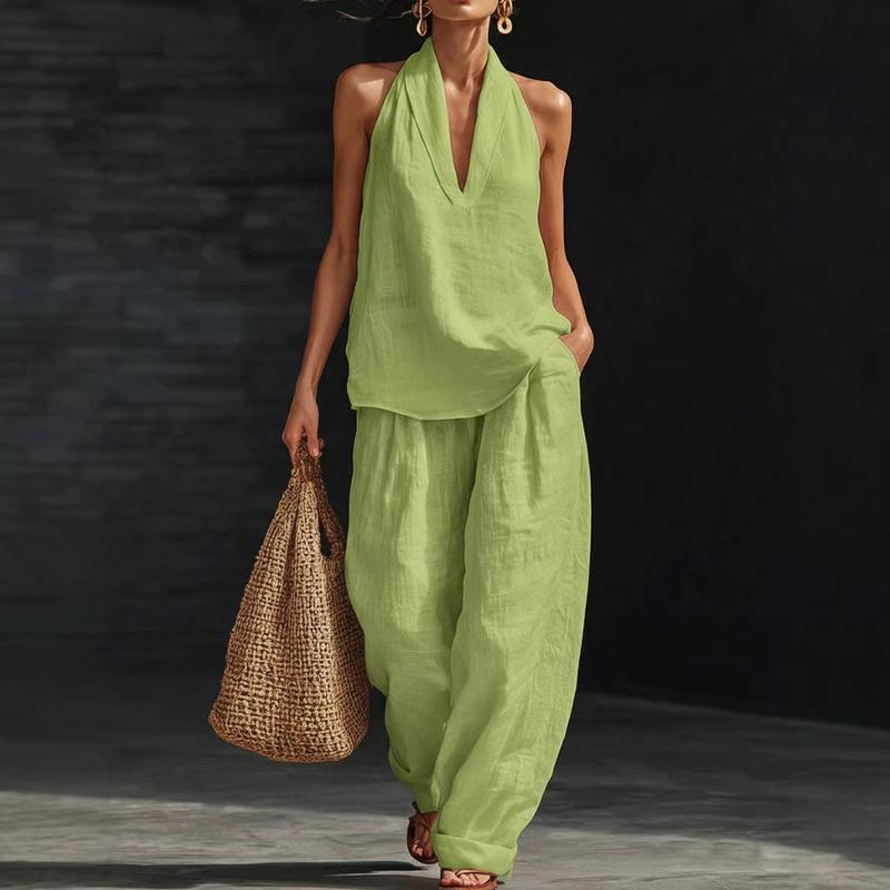 Anhela | Linen-Texture Two-Piece Set