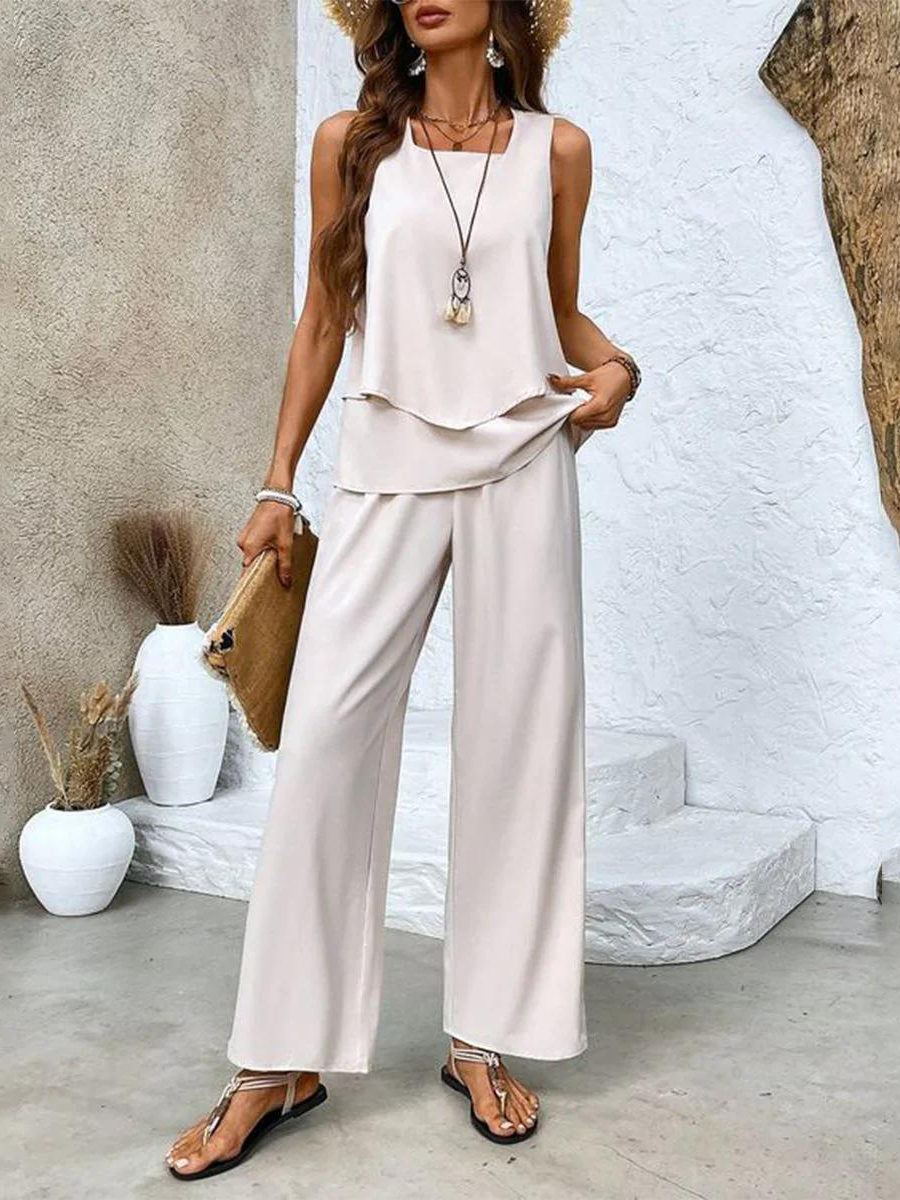 Jade | Elegant Top & Wide-Leg Trouser Set