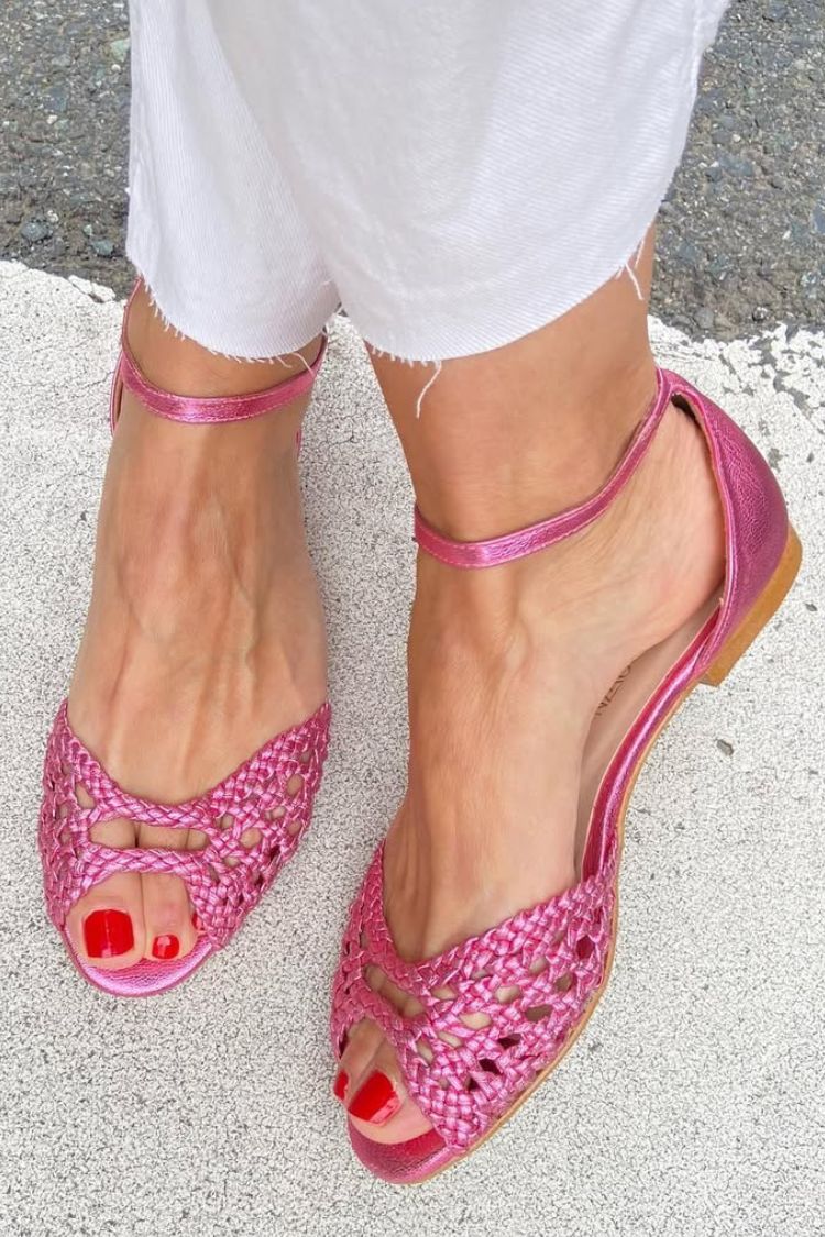 Isadora | Woven Golden Sandals
