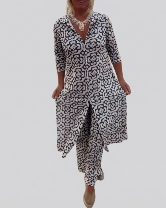 Sara | Button-Front Two-Piece Set