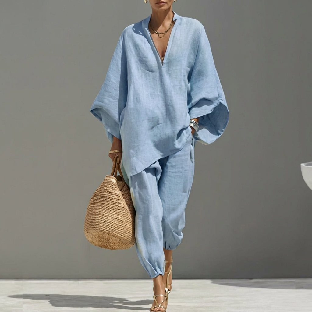 Marin | V-Neck Casual Two-Piece Set