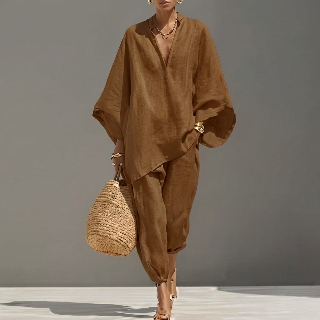 Marin | V-Neck Casual Two-Piece Set