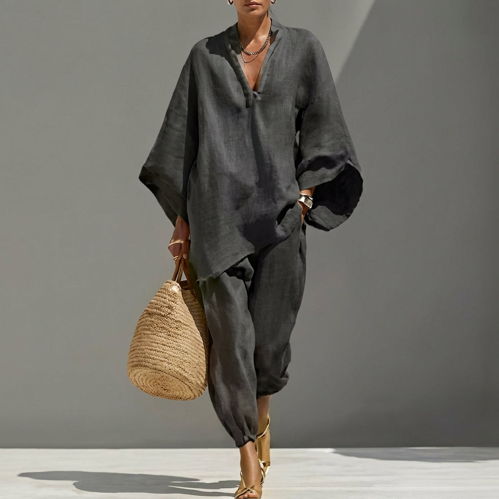Marin | V-Neck Casual Two-Piece Set