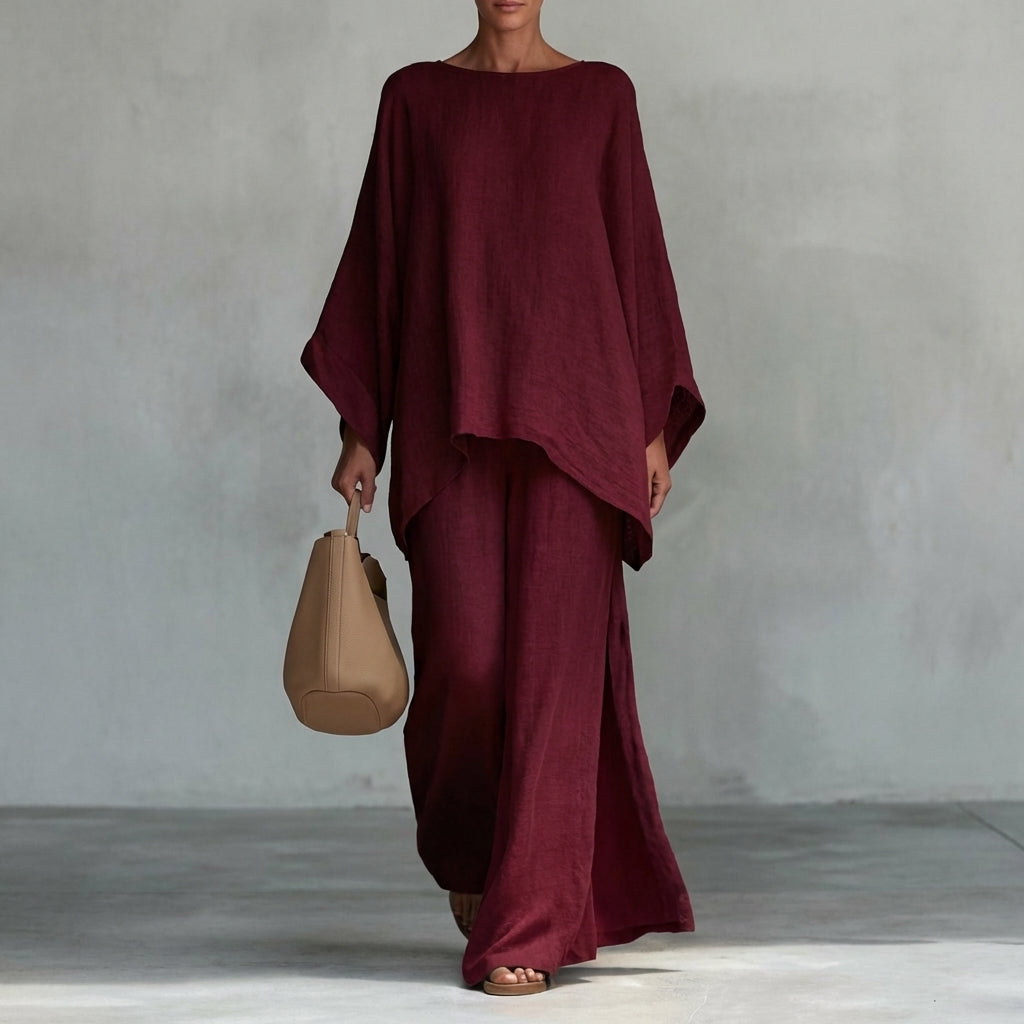Kristyna | Long-Sleeve & Wide-Leg Trouser Set
