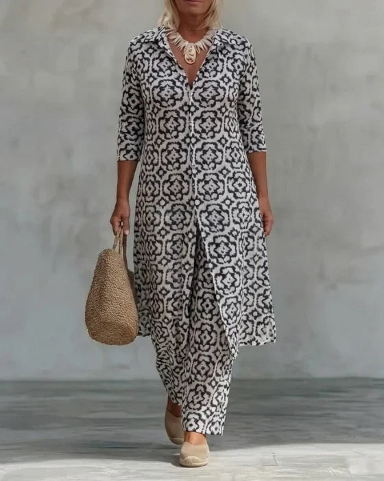 Sara | Button-Front Two-Piece Set