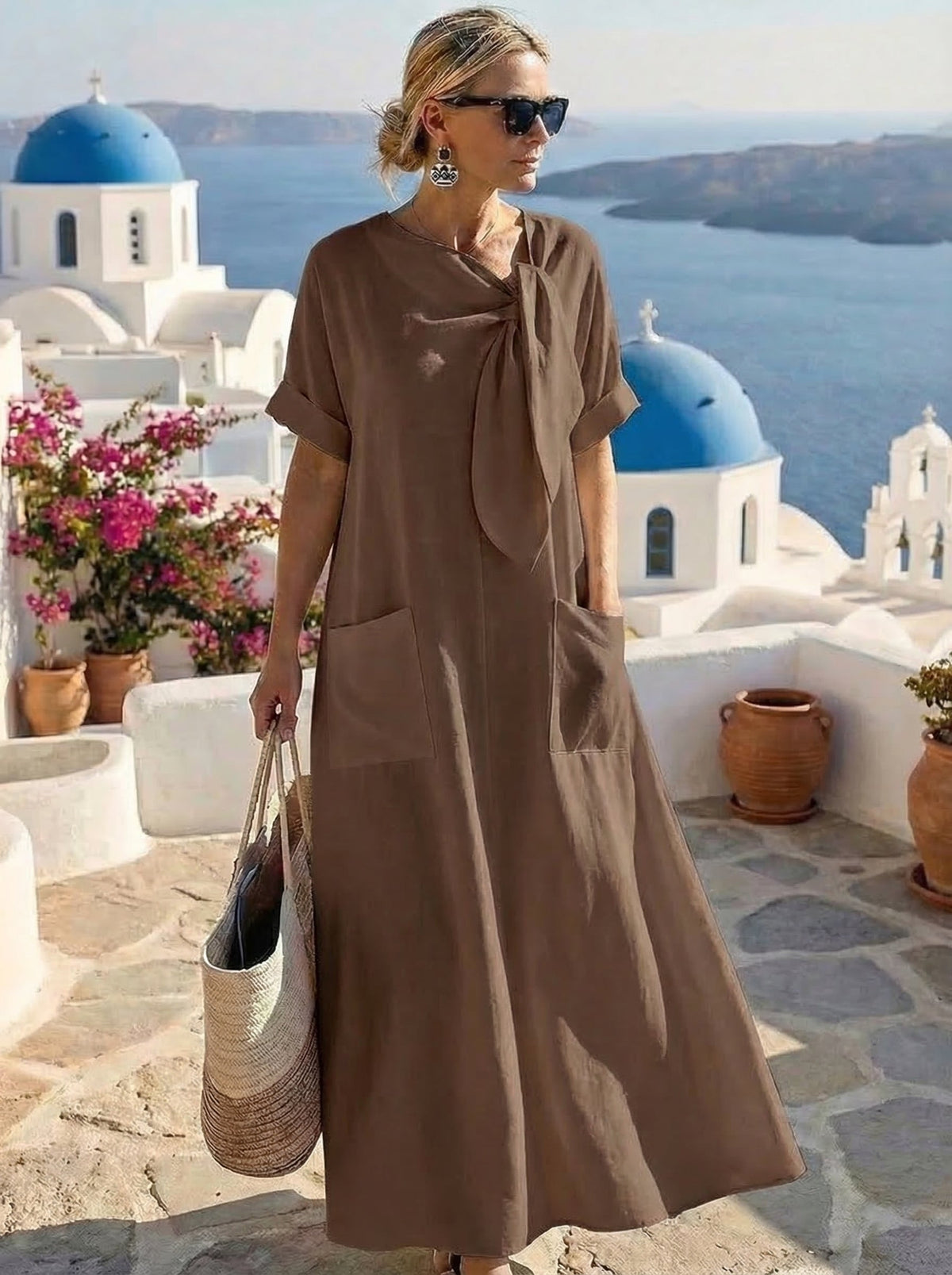 Fleur™ Summer Maxi Dress with Pockets
