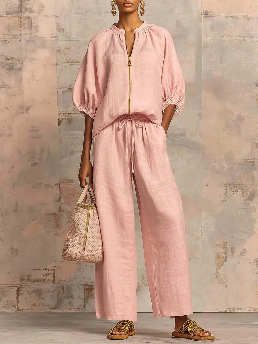 Albina | Relaxed Shirt & Wide-Leg Trouser Set