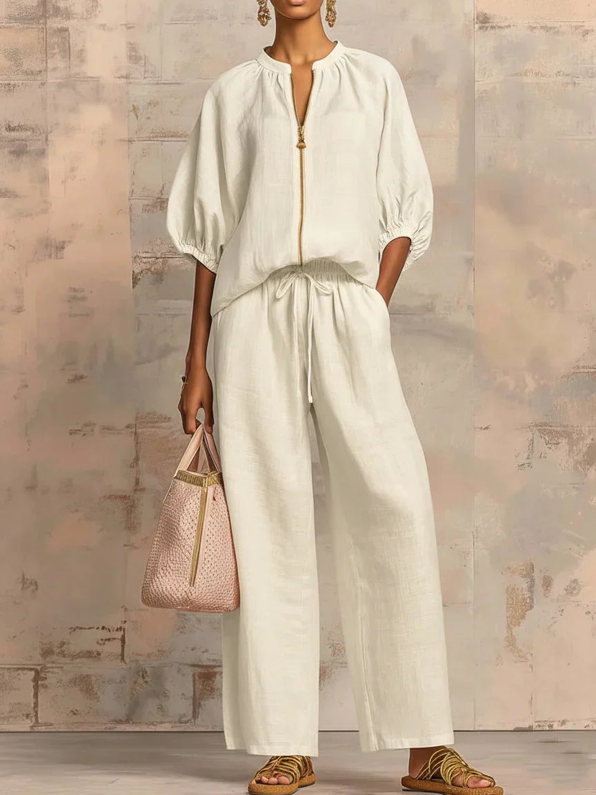 Albina | Relaxed Shirt & Wide-Leg Trouser Set
