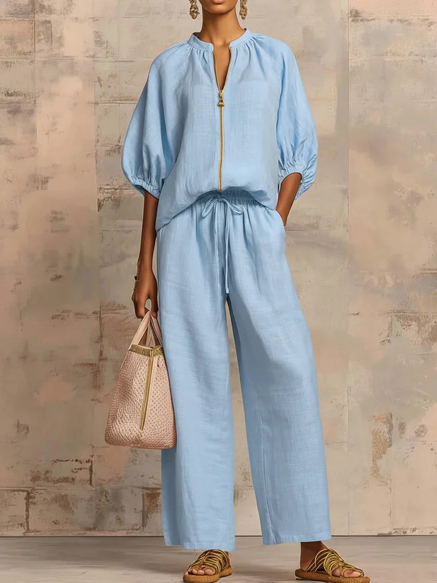Albina | Relaxed Shirt & Wide-Leg Trouser Set
